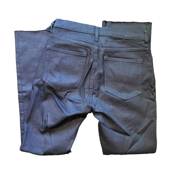 Everlane Kick Crop Jeans Coated True Black Raw Hem Women's 26 - Picture 3 of 6